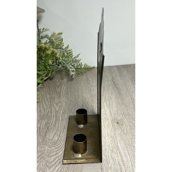 Vintage Punched Tin Brass Candle Holder Wall Sconce Pineapple Handmade? - Picture 8 of 12